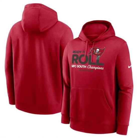 Men Tampa Bay Buccaneers Red 2024 NFC South Champions Locker Room Trophy Collection Pullover Hoodie